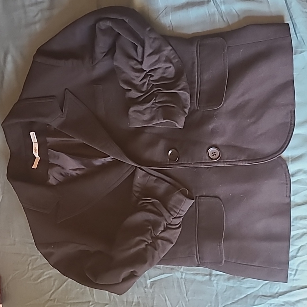 Black Ruched 3/4 Sleeve Gibson Blazer
